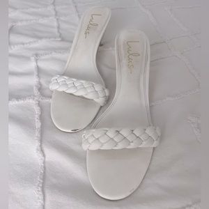 Lulus White Braided Heels